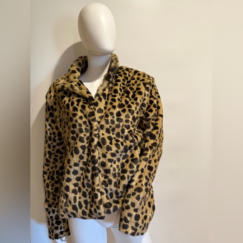 Merona Leopard Print Faux Fur Jacket